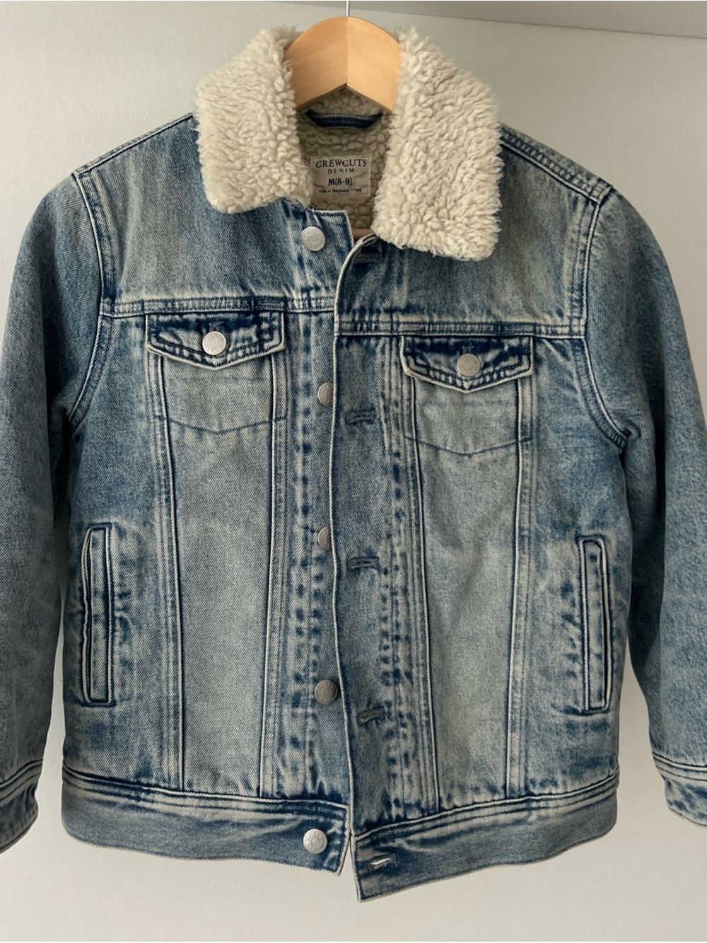 Crewcuts by J.Crew Boys' Denim Sherpa Jacket in Light Blue Soze M 8-9